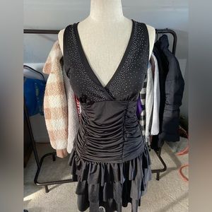 Black Ruffle Mini Dress